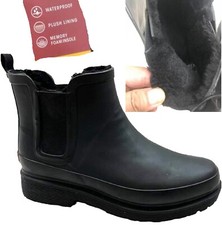 LADIES WOMENS ANKLE WELLINGTON WELLIES WATERPROOF CHELSEA WARM SNOW BOOTS SIZE