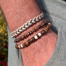 Mens bracelet 3pcs beaded
