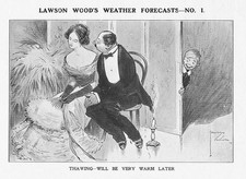 LAWSON WOOD Weather Forecasts No. 1 - Thawing Warm Later - Antique Print 1909
