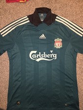 Liverpool FC Large 3rd Away Green Adidas 2008 Football Shirt Excellent Condition