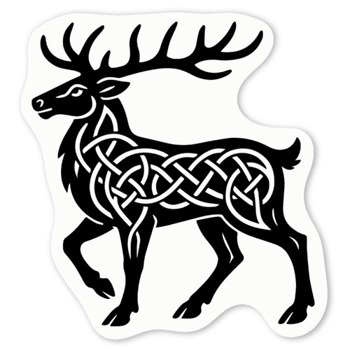 Celtic stag decal stickers - 'celtic,