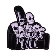 Simpsons X-ray Enamel Pin Spooky Skeleton Badge Halloween Accessory 