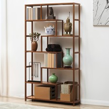 7 Tier Wooden Bookcase Display