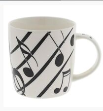 White Music Legato China Mug - Musical Note Design Mug - Gift Mug -  Boxed
