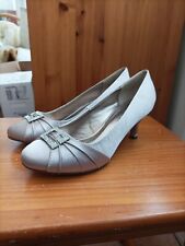 New  LUNAR , Satin Champagne/ Taupe Kitten Heel Court Shoes UK 5 BNWTS 