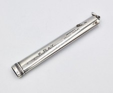 FINE SAMPSON MORDAN STERLING SILVER SLIDE CARPENTER'S PENCIL HOLDER London 1906