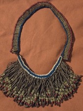 Beautiful Antique Africa Beaded Necklace.exquisite Beading . Collectable Item