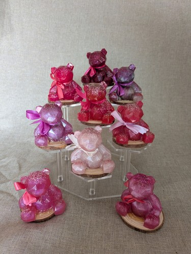 Handmade pink resin teddy - pink,