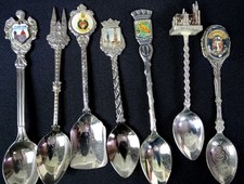 Job Lot Vintage Souvenir Spoons Europe Oostende Bayeux Gibraltar Firenze Bruges