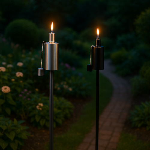 Metal garden torches tiki - garden,