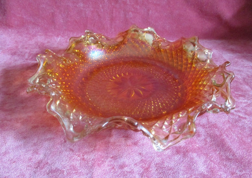 Vintage carnival glass fluted - carnival,