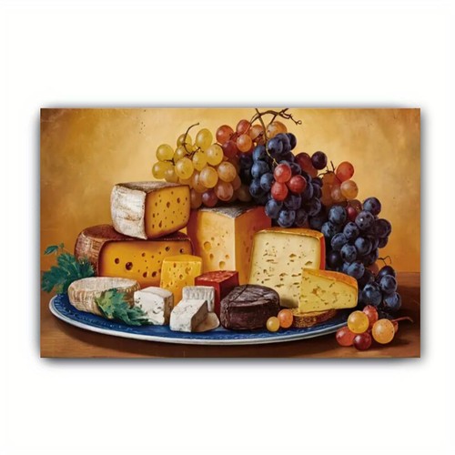 Cheese and fresh grapes - and,