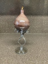 Jellyfish Oil Lamp Poland 9 Inch plum colour Swirl Complete With Wick Uk Only.
