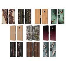 PLDESIGN WOOD AND RUST PRINTS LEATHER BOOK WALLET CASE FOR MOTOROLA PHONES