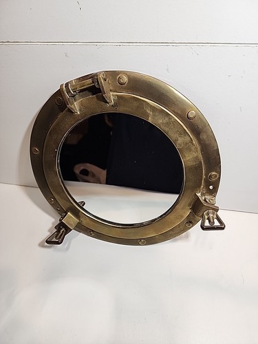 Solid brass porthole mirror - porthole,