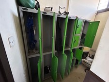 Metal Lockers 2 Doors Steel Staff Storage Lockable green.