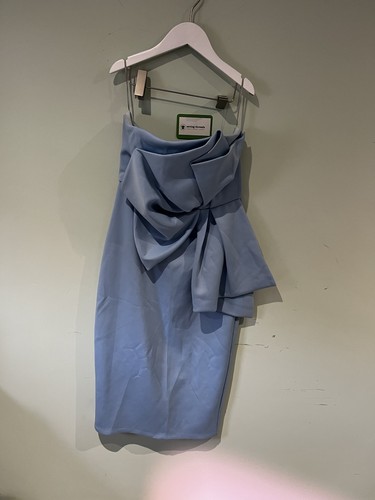 Strapless blue dress - strapless, wedding