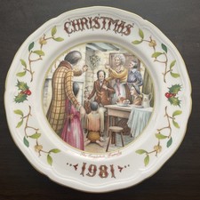 Aynsley Christmas Plate 1981 " The Cratchit Family" Bone China