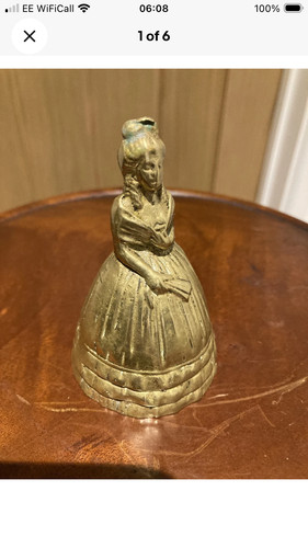 Antique lady bell brass - lady,