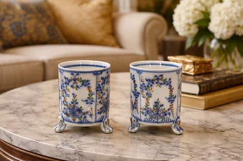 Small pair mustard pots tettau - mustard,