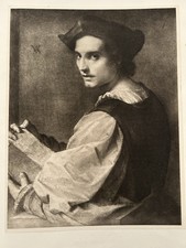 Antique Print c1901 | Portrait of Himself by Andrea del Sarto | Renaissance Art