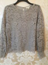 ADIVA SILVER GREY LACE LONG SLEEVE OCCASION TOP WITH CAMI XL