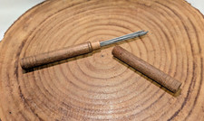 Vintage Turned Wooden Treen Needle Case. Sewing Leatherworkers Needles Awls.