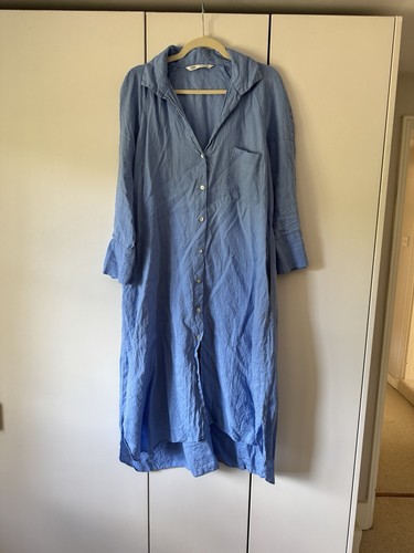 Zara blue linen - blue, kaftan