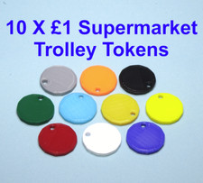 Shopping Trolley Token Coin £1 Reusable Trolley Tokens Coins - Pack of 10 –