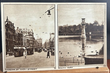 Vintage Postcard Cardiff St Marys Street & Roath Park