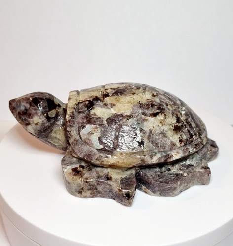 Purple lepidolite turtle - purple,