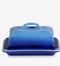 Le Creuset New Ceramic Stoneware Azure blue Butter Dish BNIB