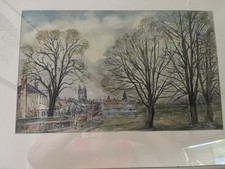 Beautiful Pen And Watercolour Of The Green, Long Melford, Suffolk.