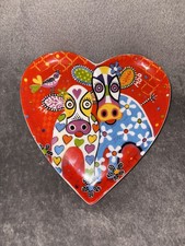 Maxwell & Williams Love Hearts Heart Shaped Side Plate 'HAPPY MOO DAY 