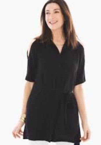 Chicos cold shoulder - shoulder, black