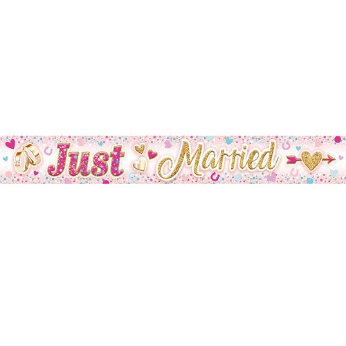 Just married wedding day foil - married,