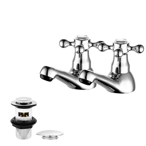 Traditional twin basin taps - basin,