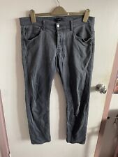 TED BAKER DESIGNER SIZE 34R GREY WASHED BLACK SLIM LEG BUTTON FLY DENIM JEANS