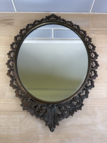 Vintage wall mirror brass - mirror,