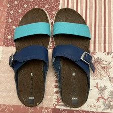 Merrell Sandals Slides Around Town Slider size 7 blue green leather