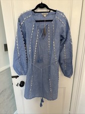 Boden dress  12R blue silver