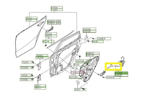 Hyundai i30 rear inner handle - hyundai,