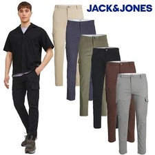 Jack and Jones Mens Cargo Trousers Mens Slim Fit Chinos Stretchable Pant for Men