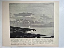 Vintage Antique Print 1895 Round the World Photograph Tromso Arctic Ocean