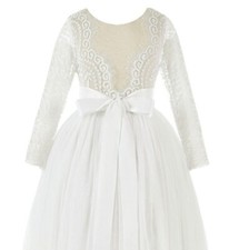 V-Back Lace Flower Girl Dress