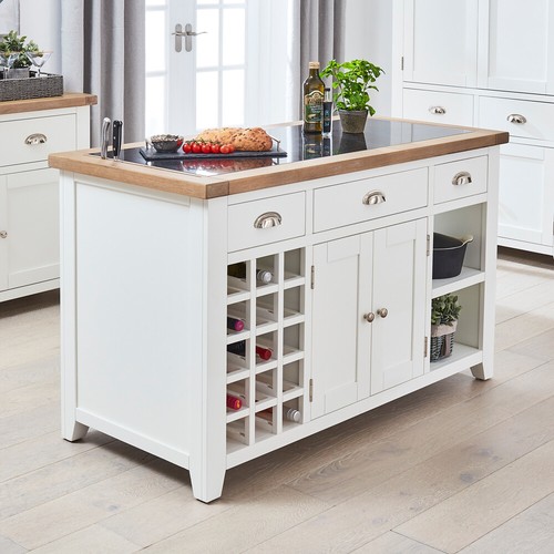 Kitchen island black granite - kitchen,