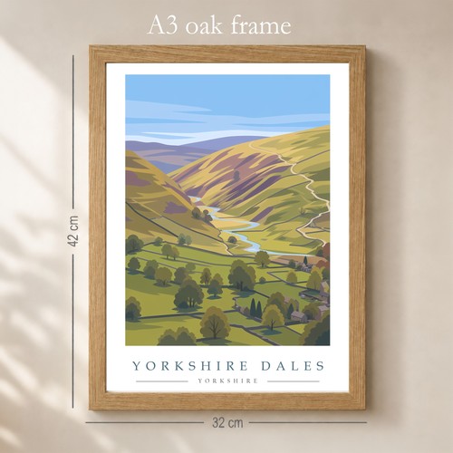 Yorkshire dales travel poster - yorkshire,