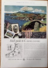 Keith Grant 1960's SHELL GUIDE TO CARDIGANSHIRE ADVERT Original Large Ad 1961
