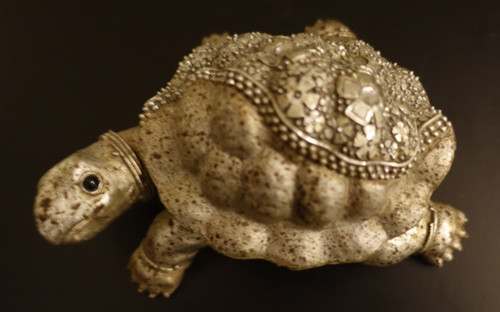 Silver tortoise shaped - silver,