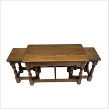 Unusual Vintage Oak Nest of 3